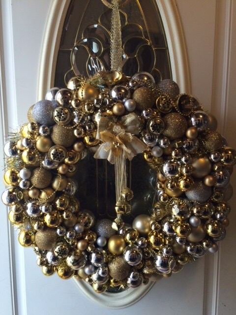 Gold and Silver 23 inch Christmas Wreath