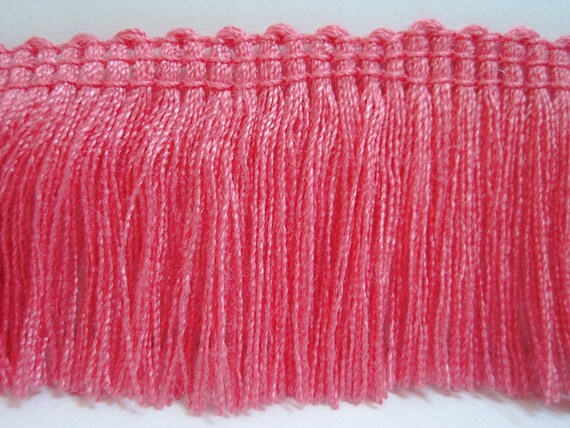 5 Yards Shocking Pink Cotton Tassel Trim Pink Trim Pink