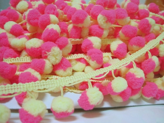 fringe pom trim wholesale pom Neon pom Wholesale, Pom trim, trim fringe, Pink pom Yellow Pom pom pom