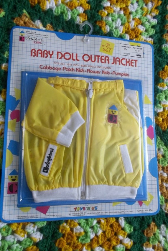 Colorforms Kids Baby Dolls Clothes Outer Yellow Jacket Cabbage Patch