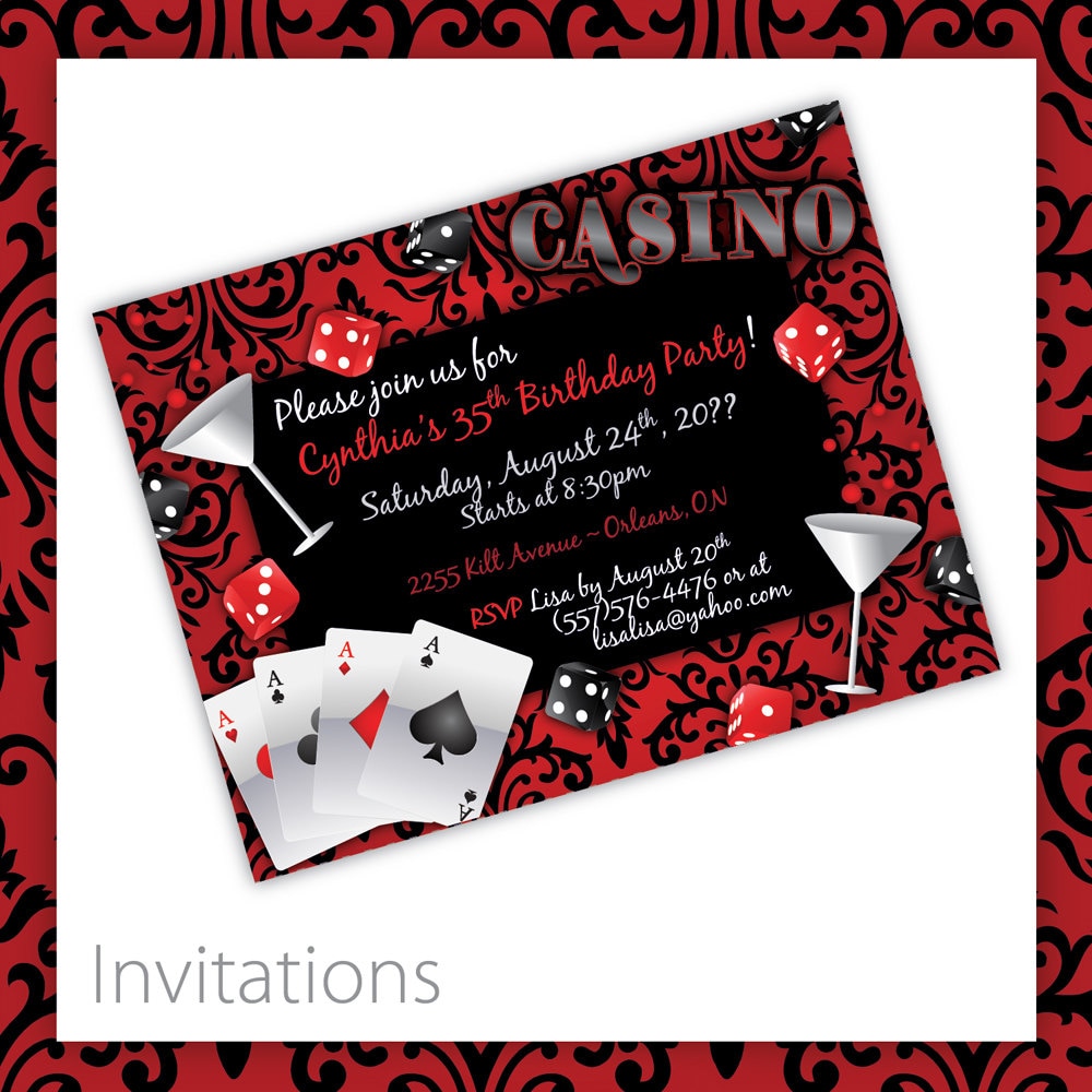 Casino Theme Party Invitations 2