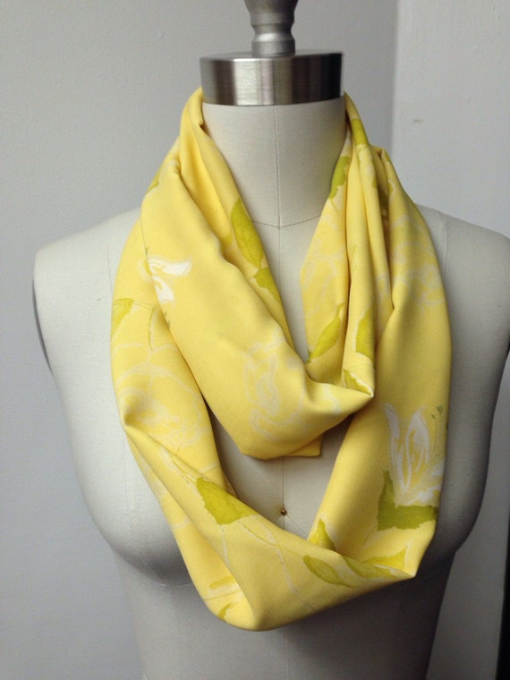 Yellow infinity scarf by mariasewsalot on Etsy