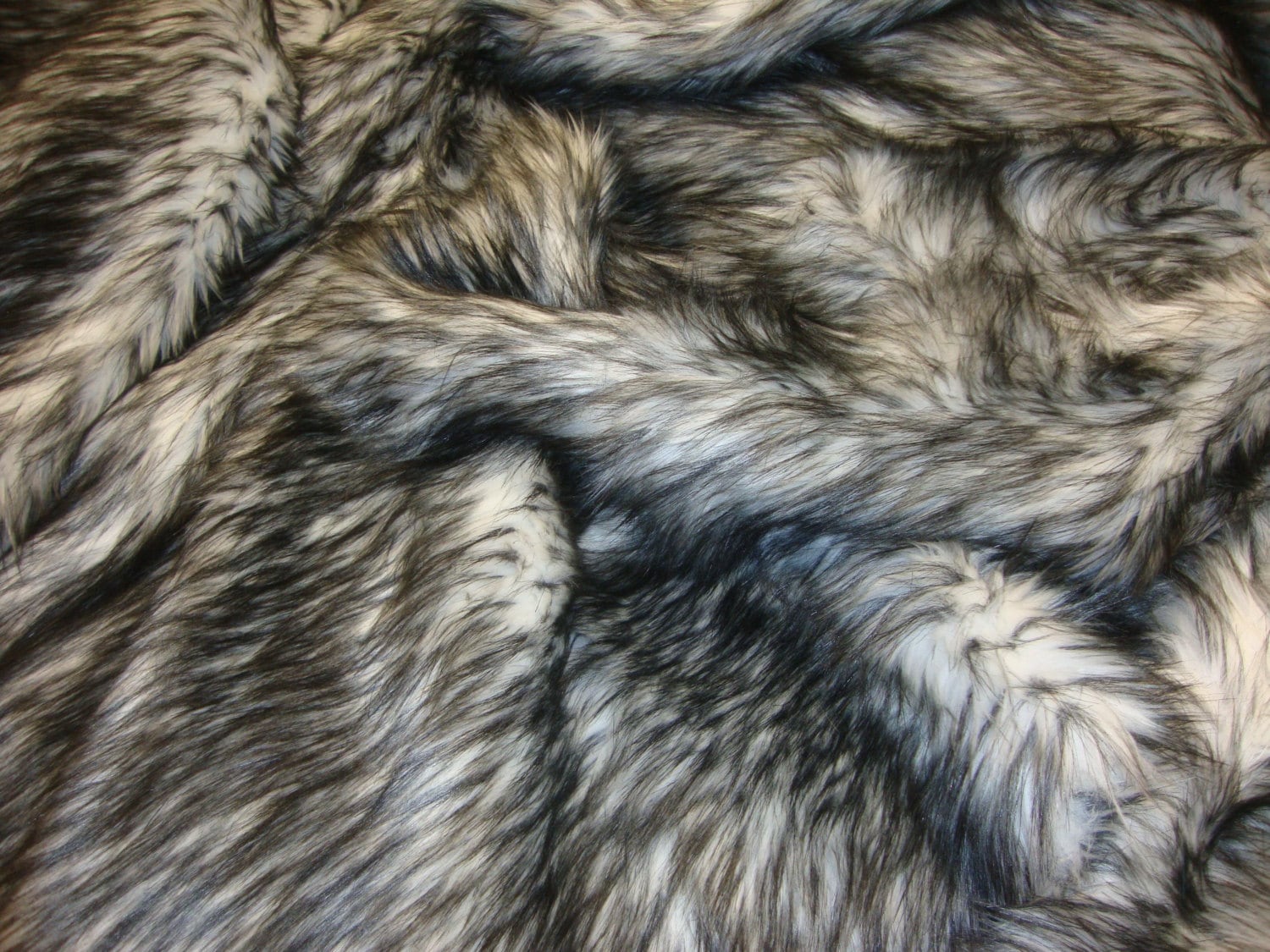 Fur faux fake Husky White Black faux Synthetic Fur upholstery