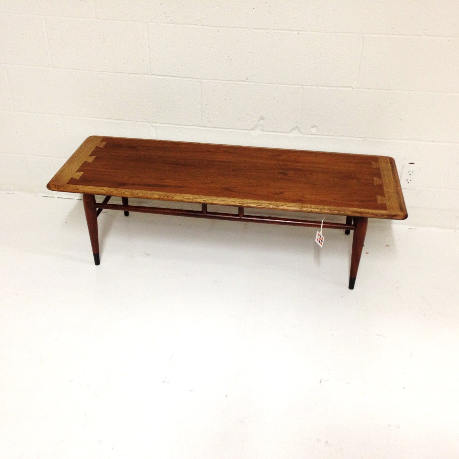 mid century modern coffee table by lane in walnut