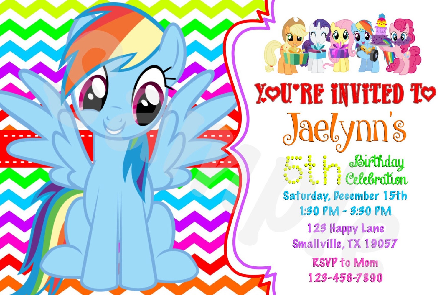 Rainbow Dash Invitations 6