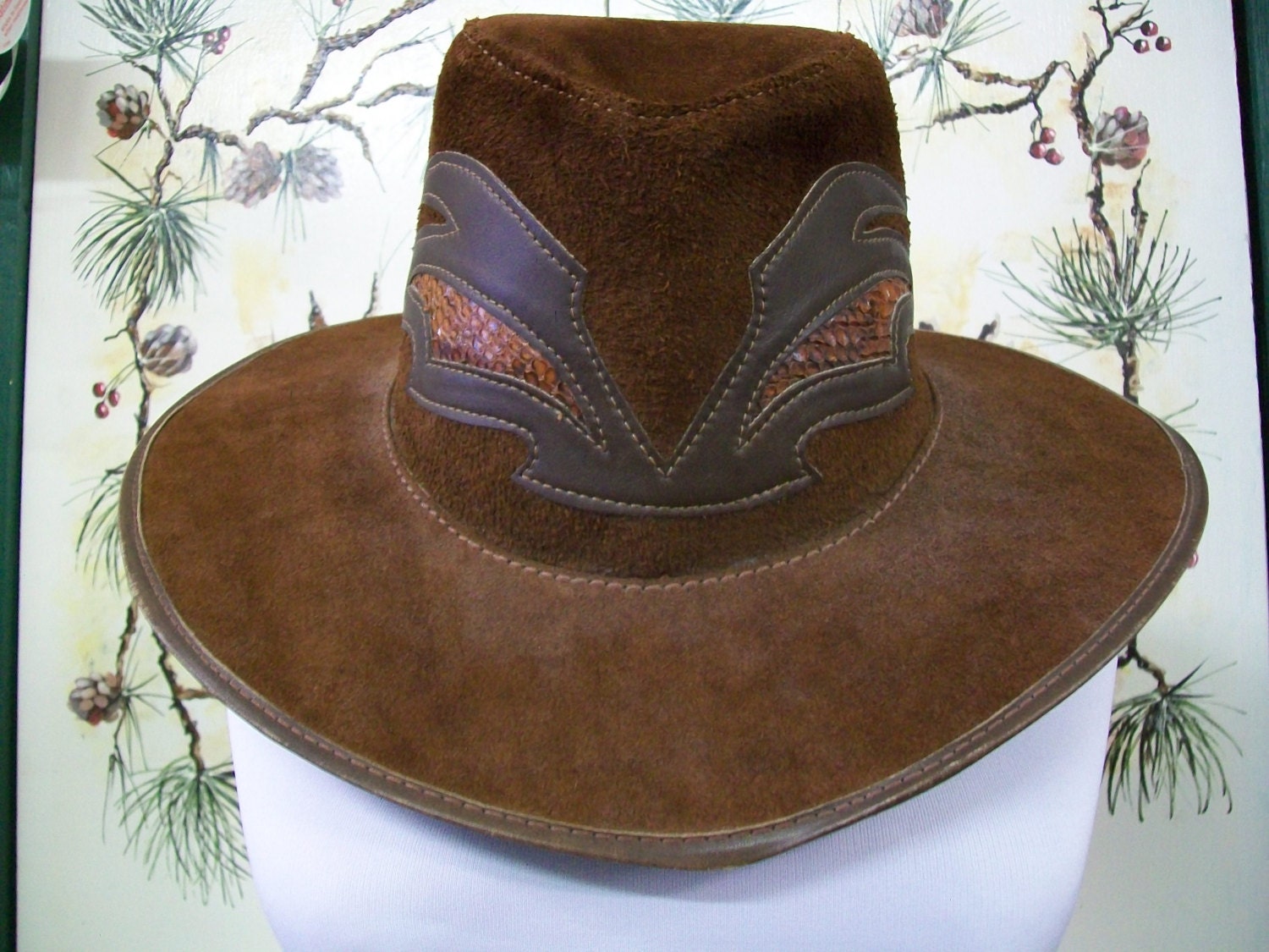 Suede Leather Hat from Head N Home of CA with by northwoodscabin