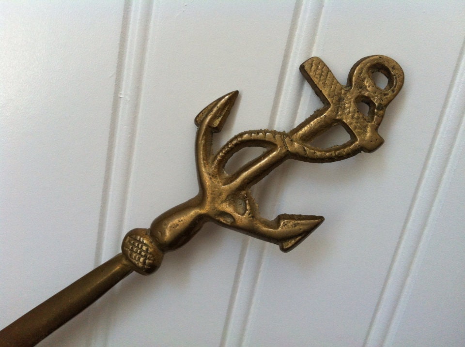 Brass Letter Opener Ship Anchor Nautical Decor US Navy
