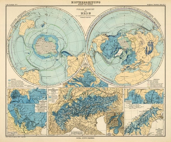 World map Polar view of the Earth Polar ansicht by AncientShades