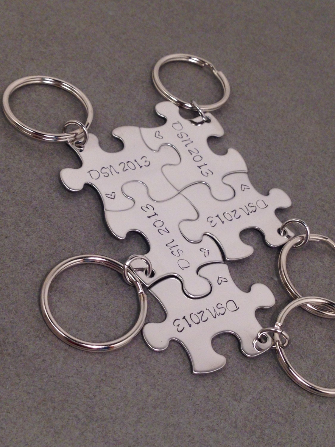 5 Puzzle Piece Keychain Set Family Keychain Set Bridesmaid