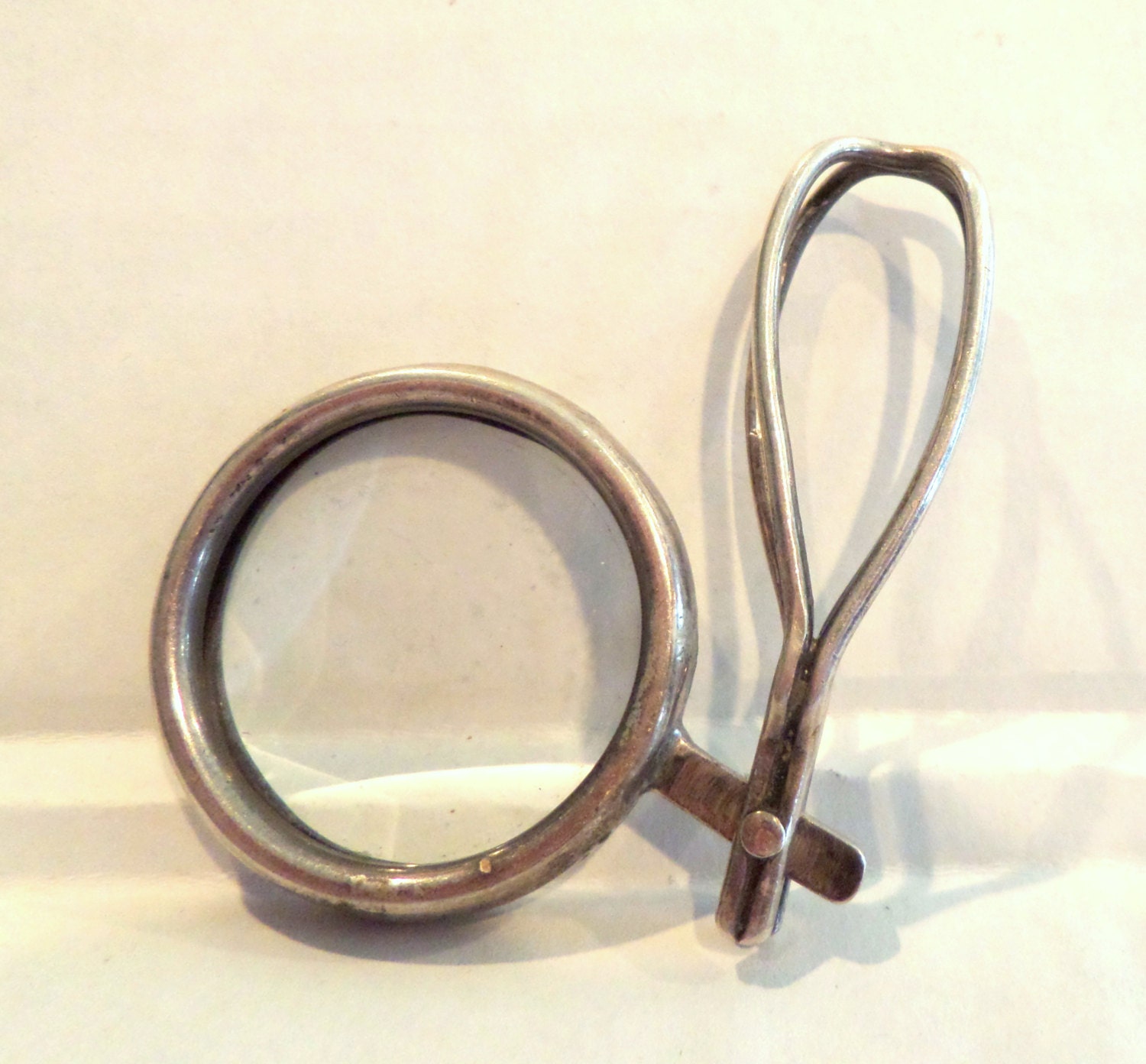 Antique Vintage Folding Sterling Silver Magnifying Glass