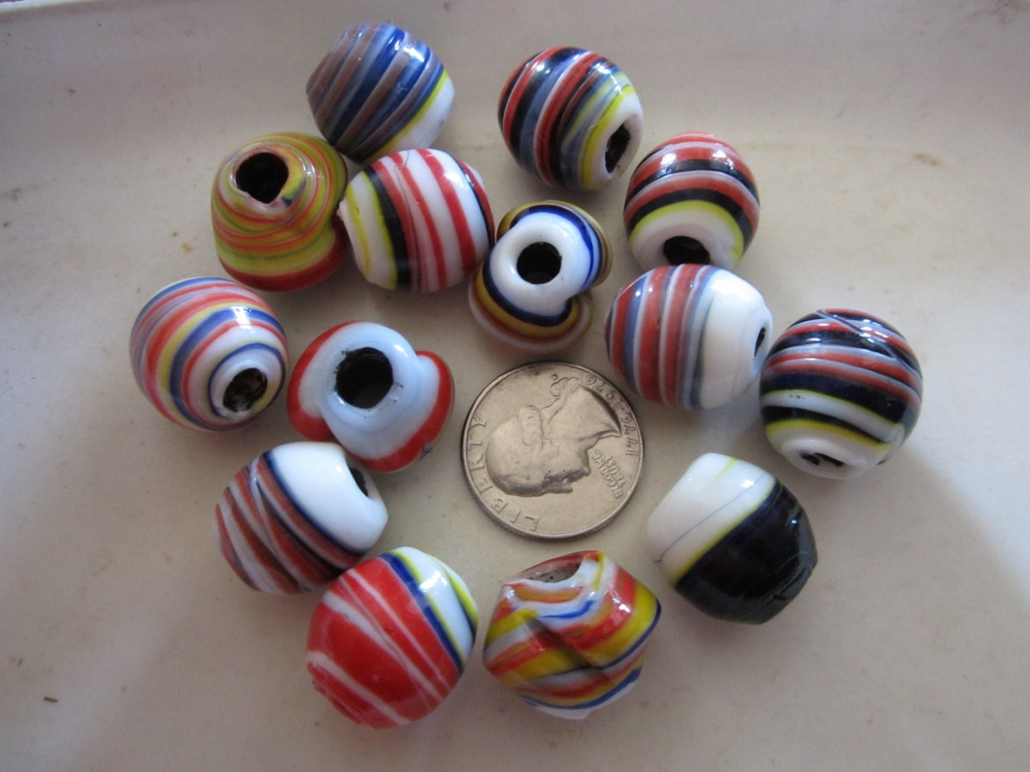 Large Ceramic Beads for Macrame Supply x14 pcs. by assortedbeads
