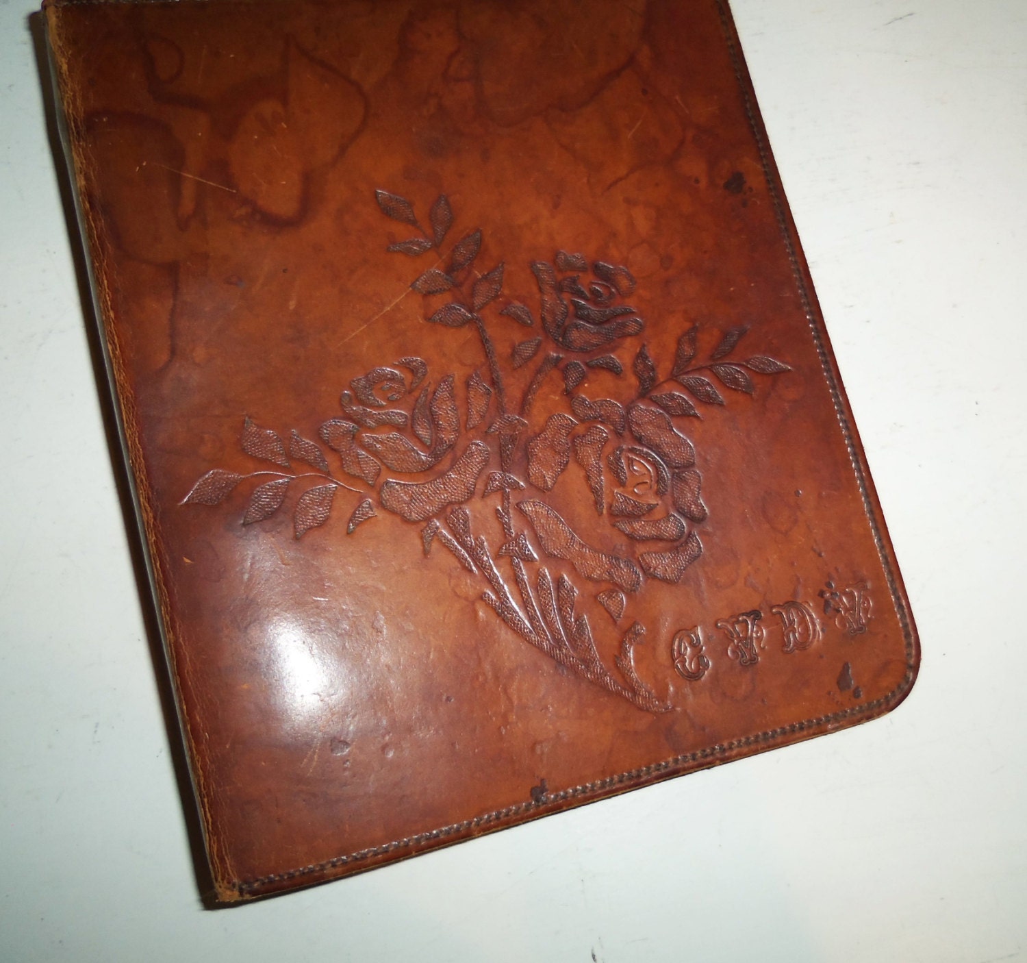 Vintage Hand Tooled Leather Binder