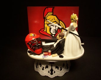 ... OTTAWA SENATORS Bride and Groom Wedding Cake Topper Funny Groom's Cake