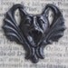 Vampire gargoyle brass stamping, black satin finish