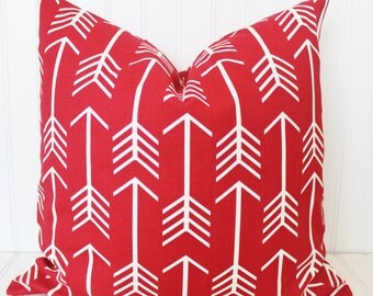 Red Pillow Throw Pillow Decorative Pillow Cover, Red Arrow Pillow, Accent Pillow, Red Cushion Cover, Red Arrow Pillow, Red Pillow