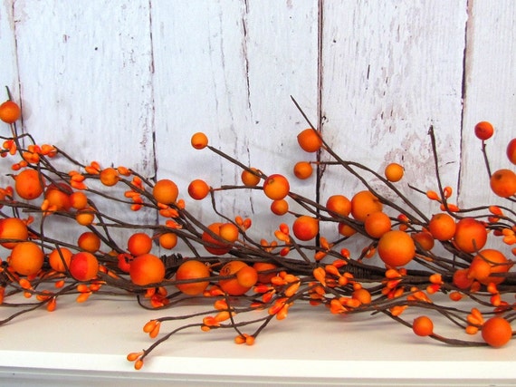 Items Similar To Fall Garland Orange Mixed Berry Garland Autumn Decor Pip Berry Garland 9636