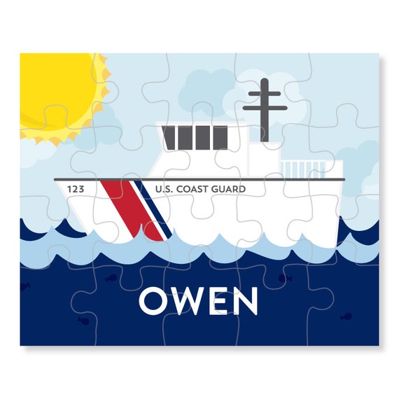 Personalized Puzzle for Kids - US Coast Guard Boat Puzzle - Personalized Kids Puzzle Il_570xn