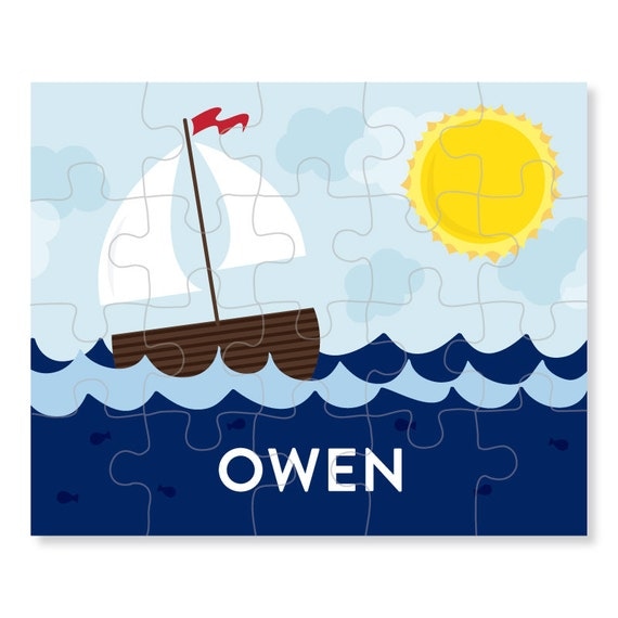 Personalized Puzzle for Kids - Sailboat Puzzle - Children's Puzzle Il_570xn