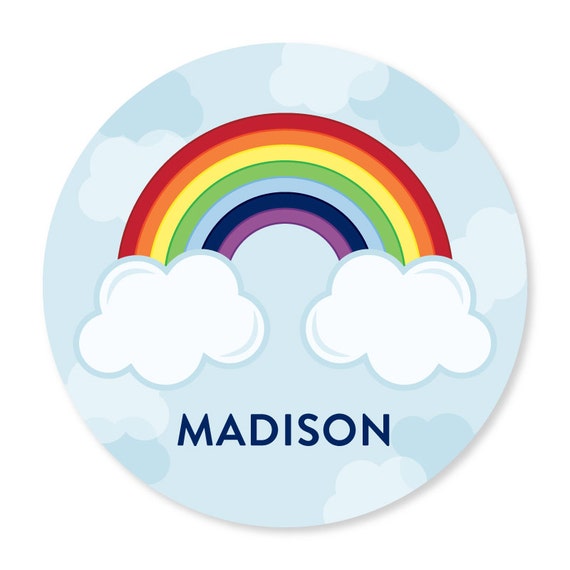 Personalized Plate for Kids - Personalized Rainbow Plate - Girl Melamine Plate - Add Bowl Option Il_570xn