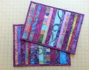 Custom order of handmade quilted pl acements with batik cotton fabric ...