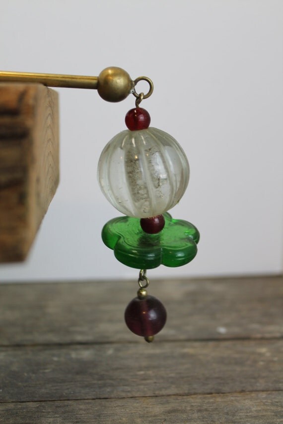 Vintage Brass Candle Snuffer // Glass Beads // Bohemian