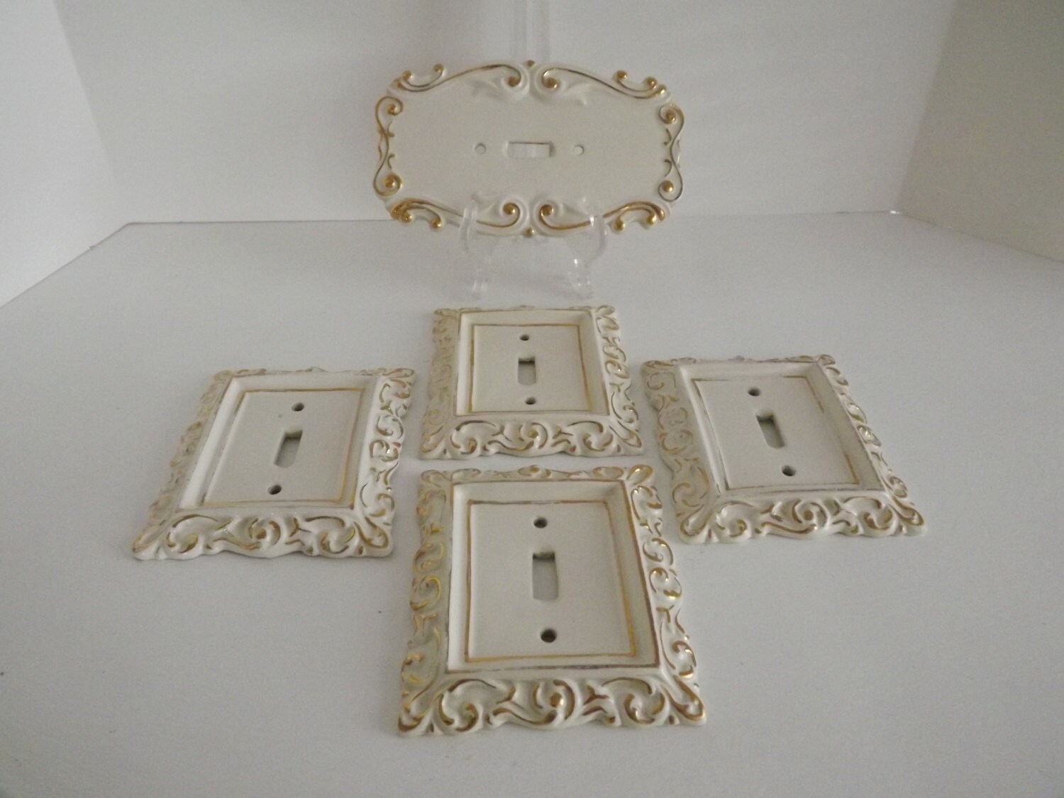 Vintage Porcelain Switch Plate Covers Set of by Rt9NJvintageFun