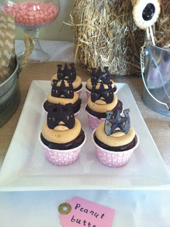 Western Horse Shoe Ring Cupcake Topper (set of 12) Il_570xn