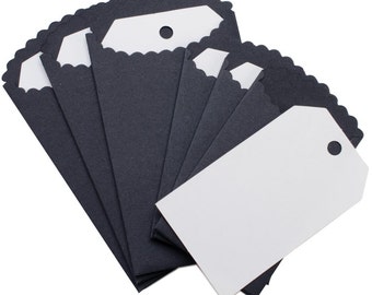 Black Chalk Paper Pockets w/ Tags, Place Settings, Note Cards