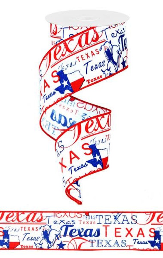 Texas Ribbon Red White Blue 2.5 Inches by CreationsbySaraJane