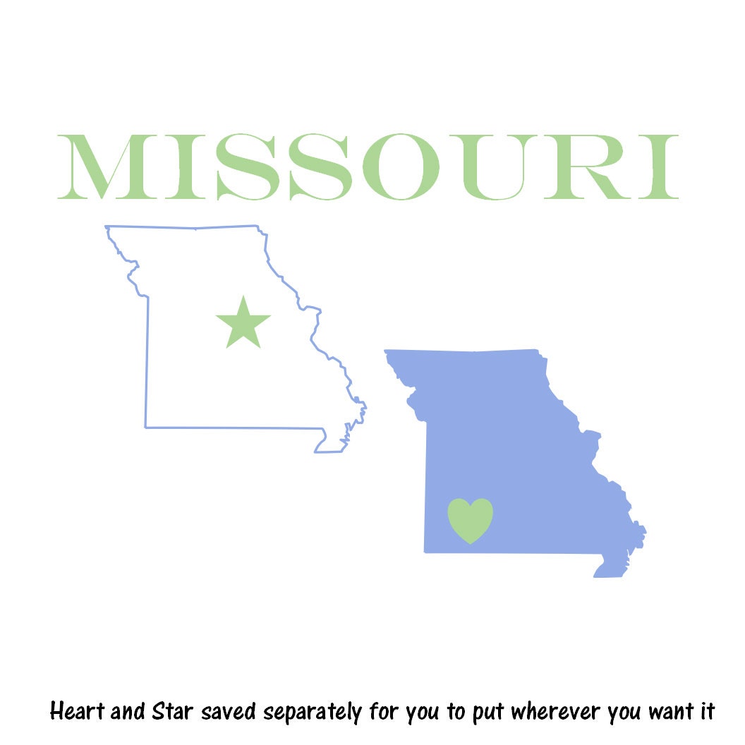 Missouri Map downloadable silhouette clip art Digital