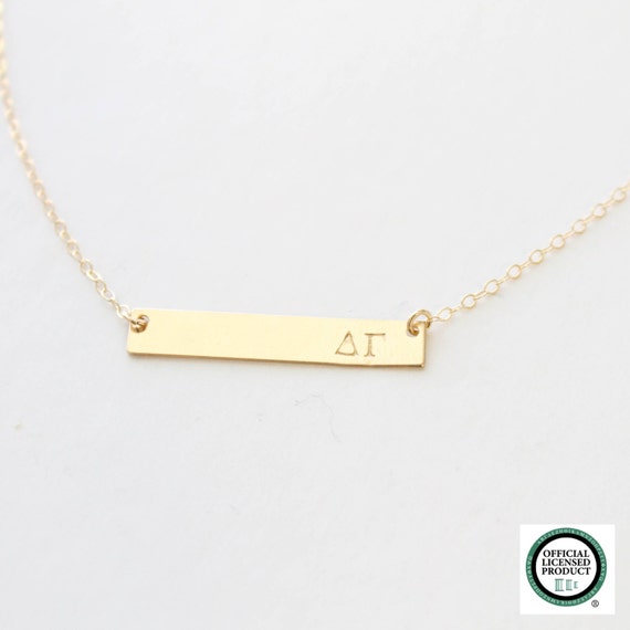 DELTA GAMMA Sorority Bar Necklace Official by LittleHawkJewelry