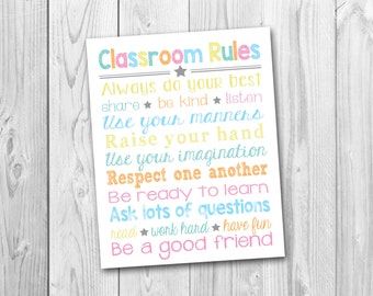 Classroom rules sign | Etsy