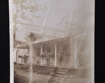Large Original Antique Photograph Neskowen Apartments