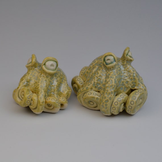 Octopus Salt and Pepper Shakers by ClayChimera on Etsy