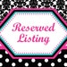 Custom Listing for Felicia