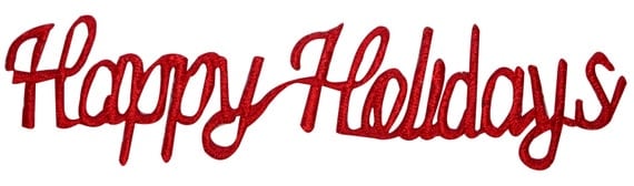 ID 8177B Happy Holidays Cursive Script