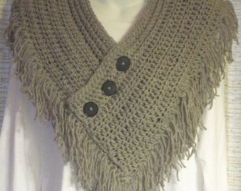 Beautiful Crocheted Scarf - Oatmeal Heather