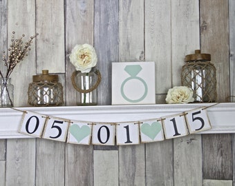 Save the Date Banner, Save the Date Sign, Rustic Save the Date Sign, Save the Date Sign Engagement