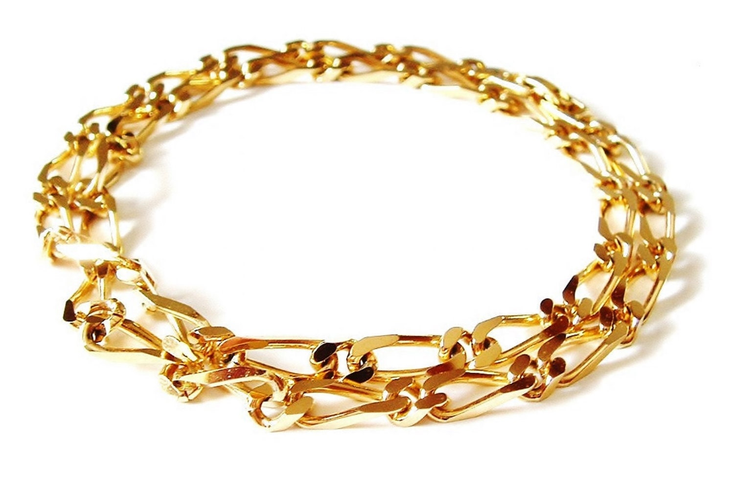 Gold Chain Necklace Vintage Jewelry by PrettyShinyThings4U