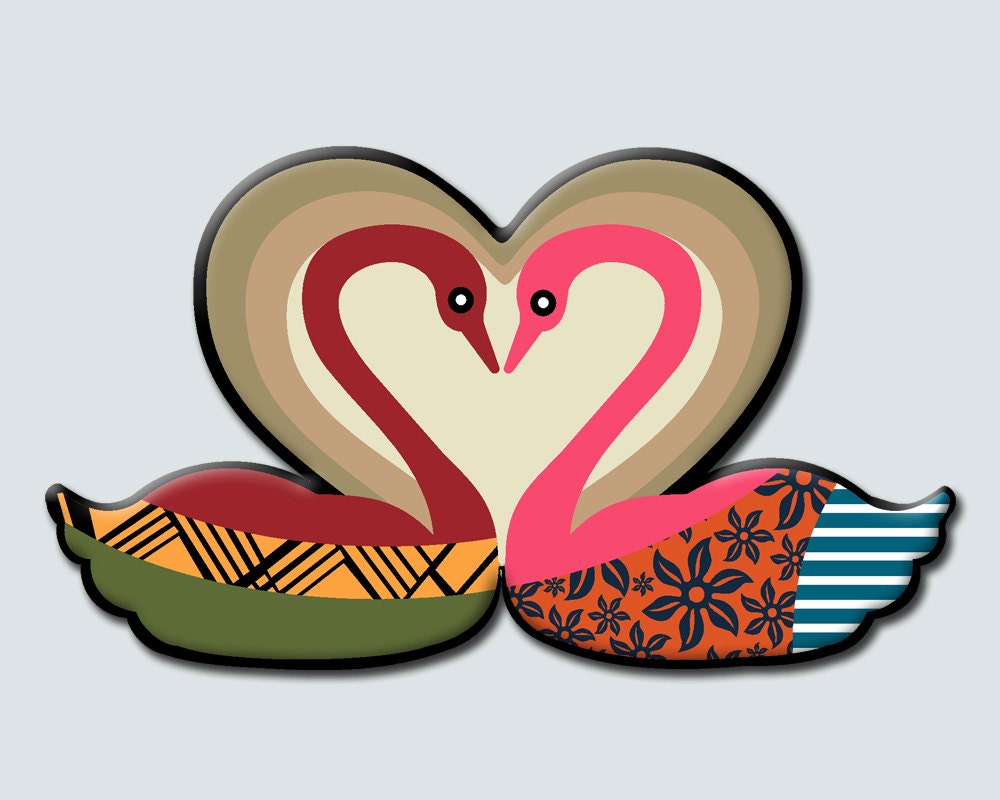 , Love Birds Art, Wedding Gift, Valentine Day, Bird Poster, Pop Art ...