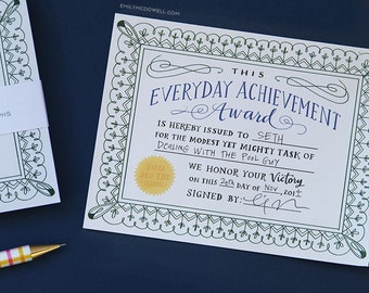 Everyday Achievement Certificates: A Notepad of Awards, Funny Notepad, Award Certificates by Emily McDowell