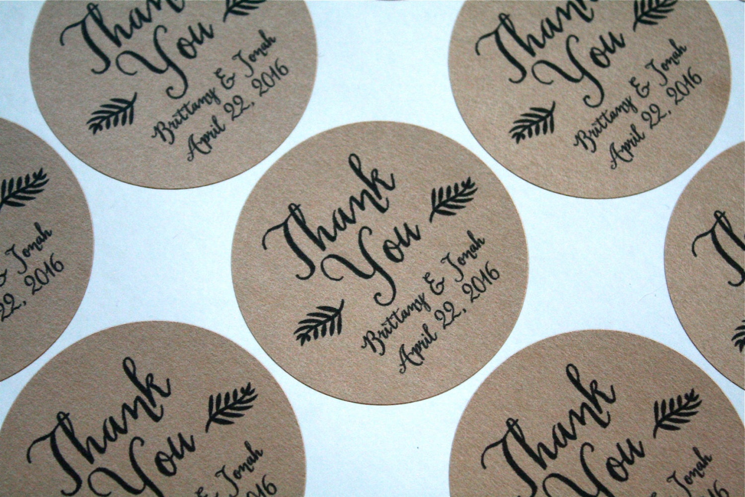 Wedding thank you labels personalized stickers envelope