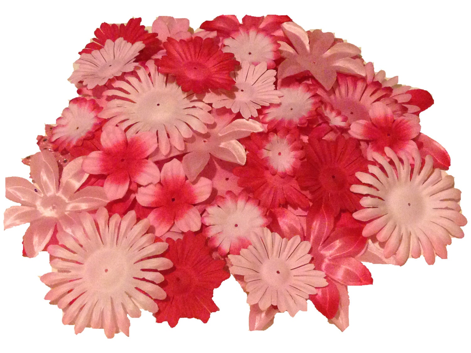 100 Flower PetalsPink/Hot Pink Fabric PetalsDIY by flowerlayers