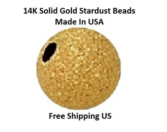4 MM / 6 P. 14 K Gold Stardust Round Beads 6104