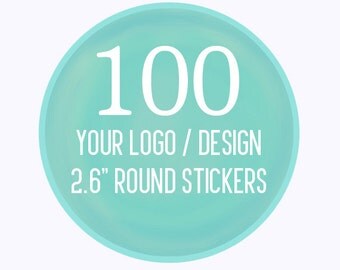 100 Custom 2.6" Round Stickers Your Logo or Design