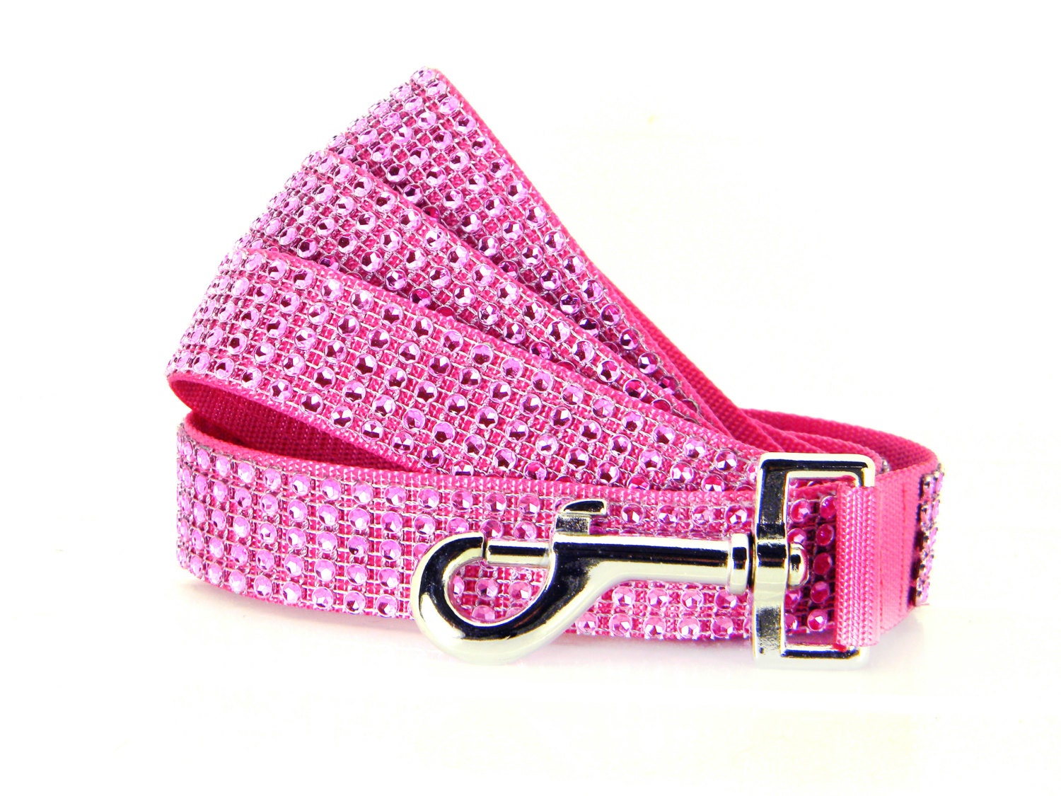 Hot Pink Rhinestone Dog Leash Dog Lead Pink/Pink Rhinestone