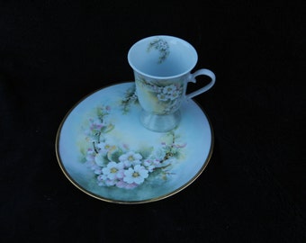 Tea and Snack Set: Hand decorated porcelain