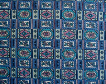 Vintage Fabric Blue Tiny Geo Print 2 1/2 yd x 38" wide