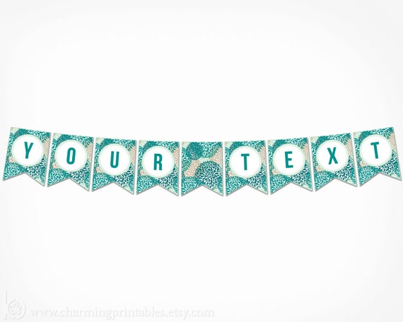 Floral Banner - PRINTABLE DIY Banner - Custom Love is Sweet, Wedding, Happy Birthday, Bridal Shower, Girl Baby Shower Flower Spring Garland Il_570xn