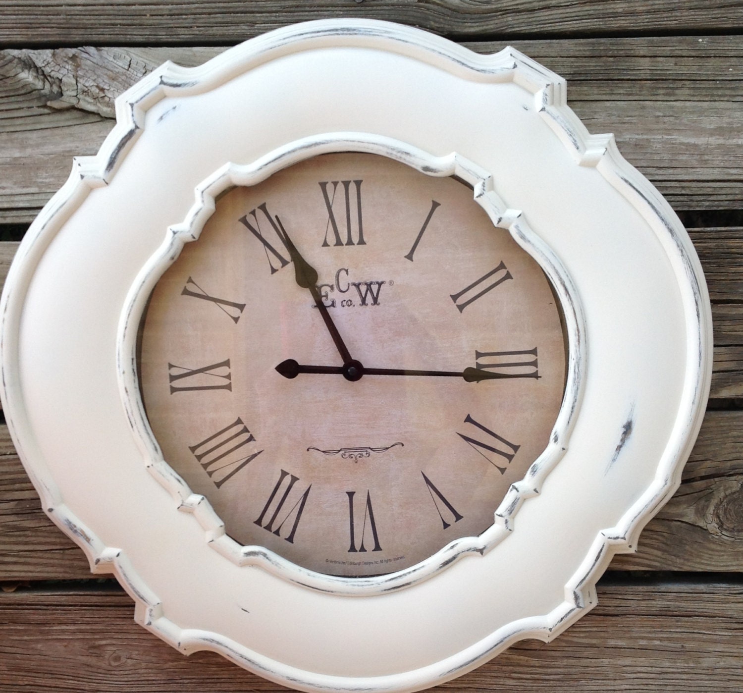 Time For A Change Shabby Chic White Wall Clock 23